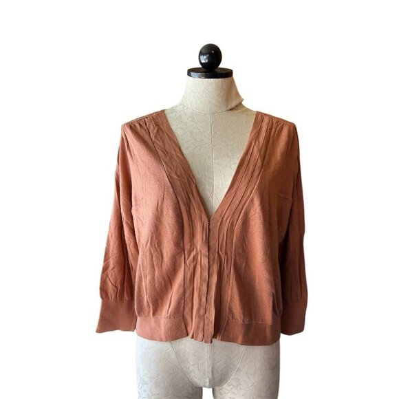 Club Monaco Sweater Merino Wool & Silk Blend Dusty Rose Clay NWOT Sz L - Picture 1 of 9